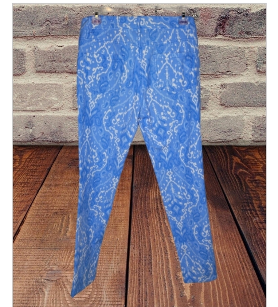 J McLaughlin Women's Blue Ikat Stretch Ankle Jeans Size 6